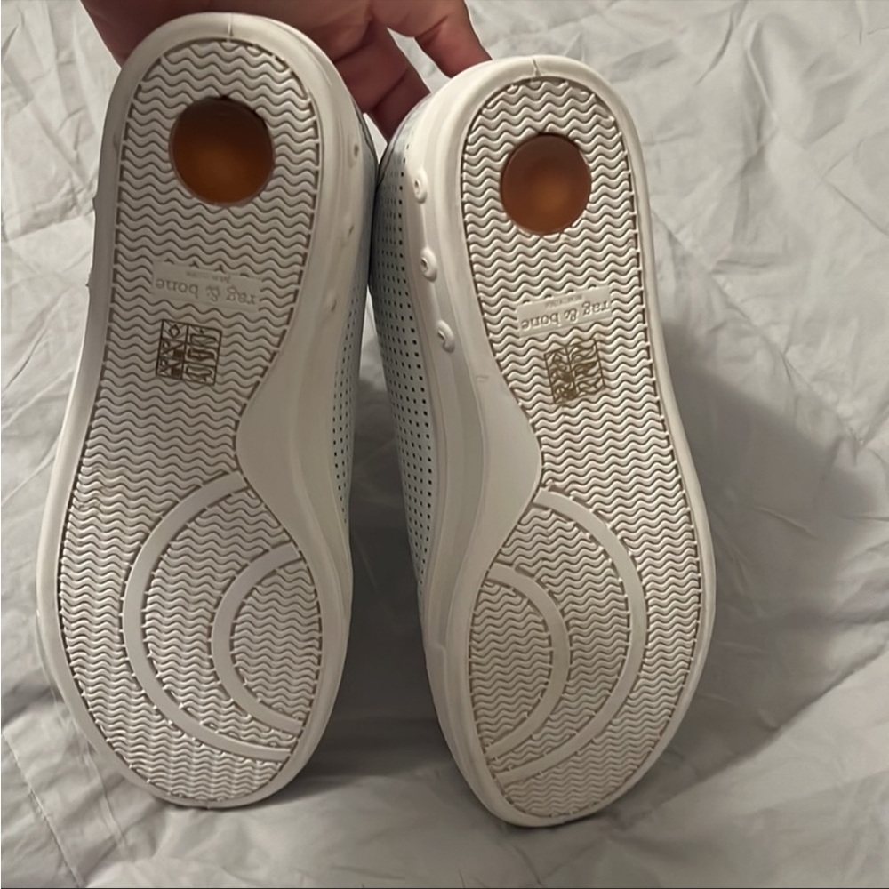 RAG & BONE White Leather Perforated Sneakers brand new never worn - Picture 6 of 7